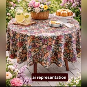 Liberty of London Round (eliptical) Tablecloth *Read* L👀K Spring BRIDGERTON